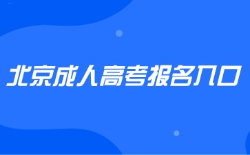 2024年北京成人高考报名入口？